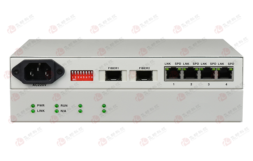 4路物理隔離千兆電口（1+1光纖備份）光纖收發(fā)器