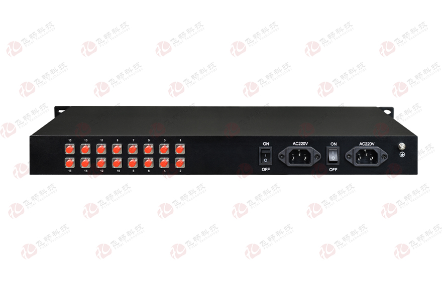 飛暢科技-16路2K hdmi 對應(yīng)16個光方向 HDMI光端機 1U 機架式